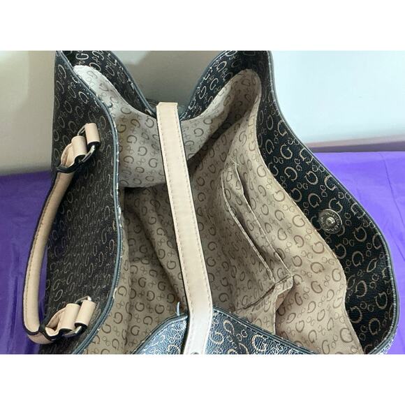 Brown and Tan Guess Tote - Picture 5 of 9